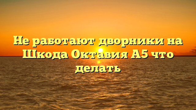 Не работают дворники на Шкода Октавия А5 что делать