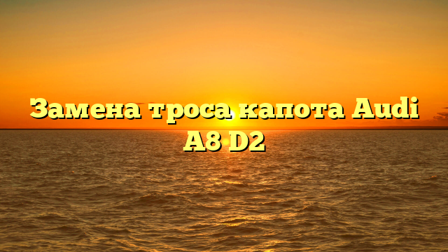 Замена троса капота Audi A8 D2